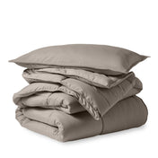 A down alternative comforter folded neatly