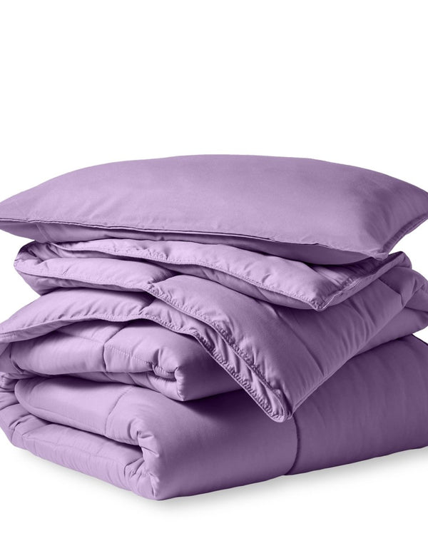A down alternative comforter folded neatly