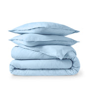 Flannel duvet set folded and stacked