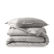 Flannel duvet set folded and stacked