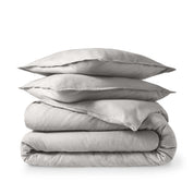 Flannel duvet set folded and stacked