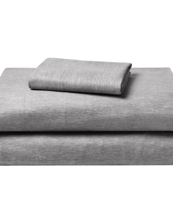 Flannel sheets and pillowcases folded and stacked