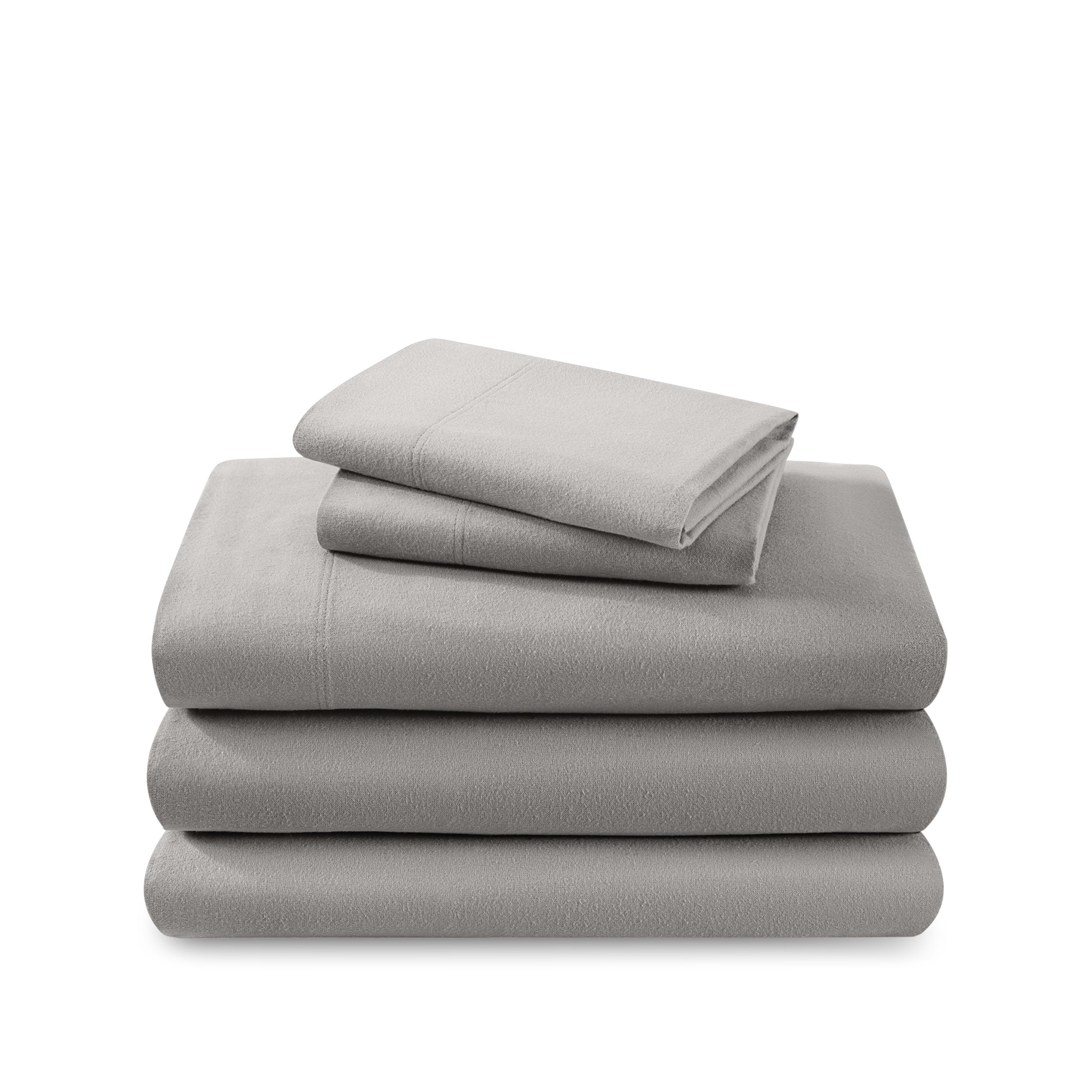 A neat stack of a flannel sheet set