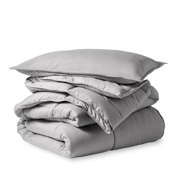 A down alternative comforter folded neatly