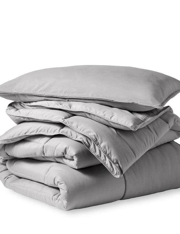 A down alternative comforter folded neatly