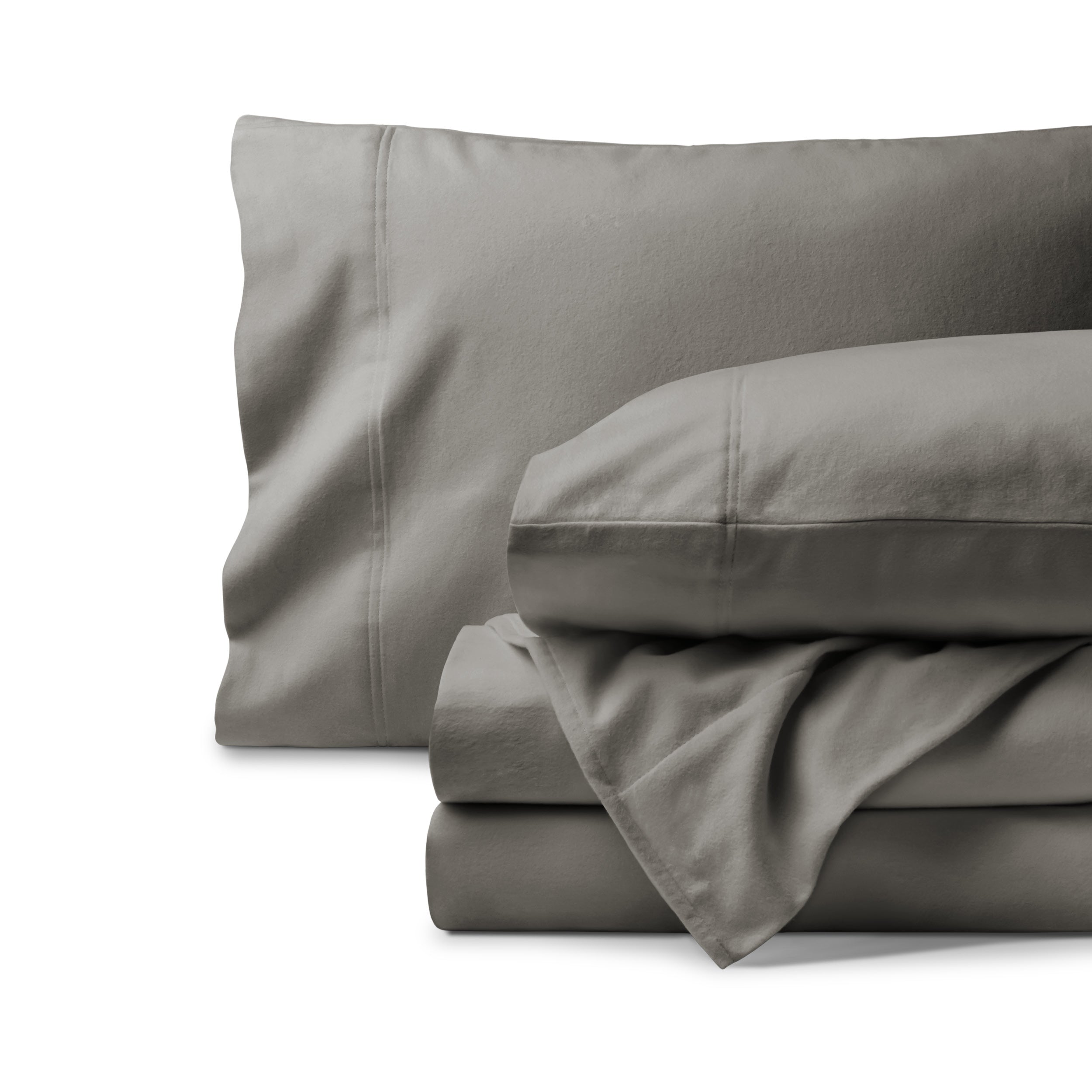 Organic flannel sheet set neatly folded