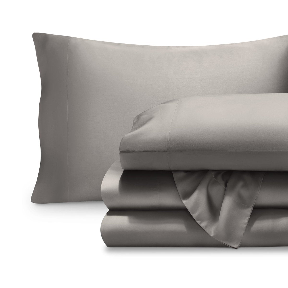 Set of TENCEL sheets and pillowcase on a white background