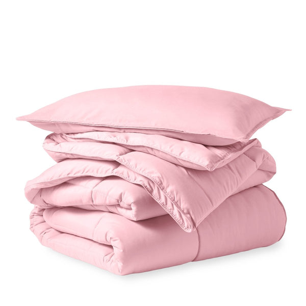 A down alternative comforter folded neatly
