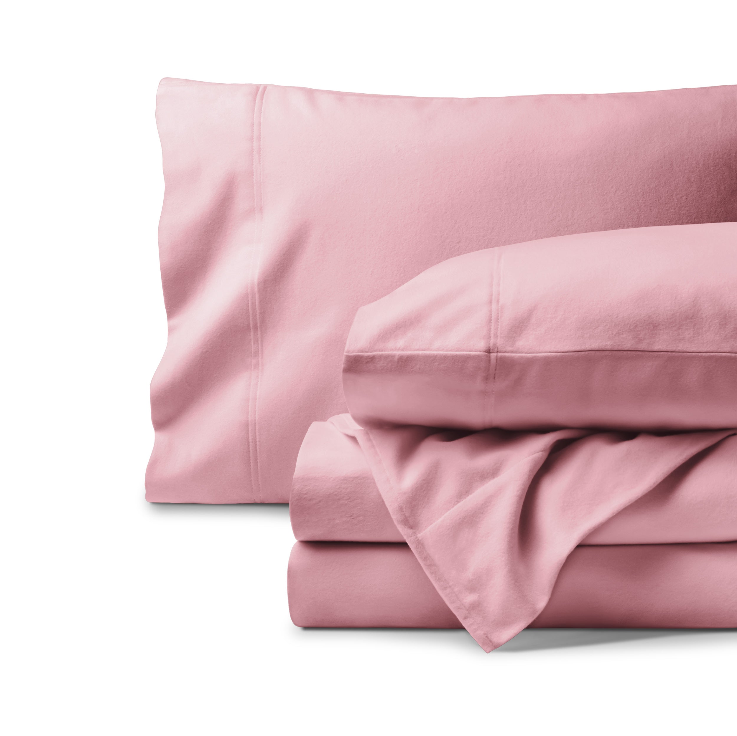 Organic flannel sheet set neatly folded