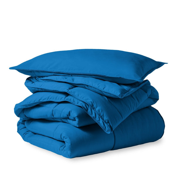 A down alternative comforter folded neatly