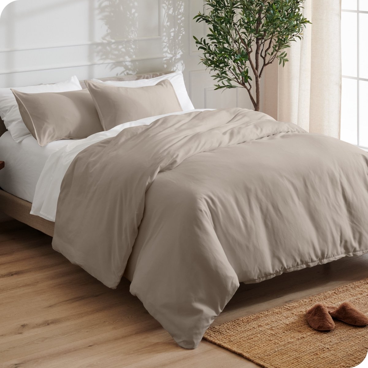 Microfiber Duvet Cover & Sham Set - Queen - Bare Home