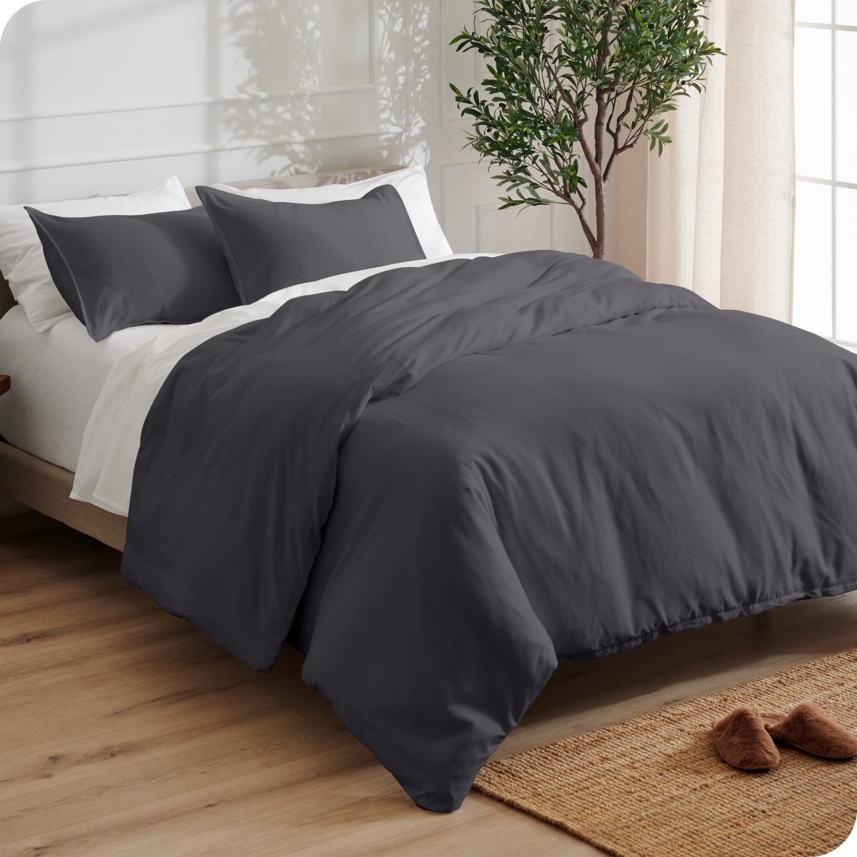 Microfiber Duvet Cover & Sham Set - Queen - Bare Home