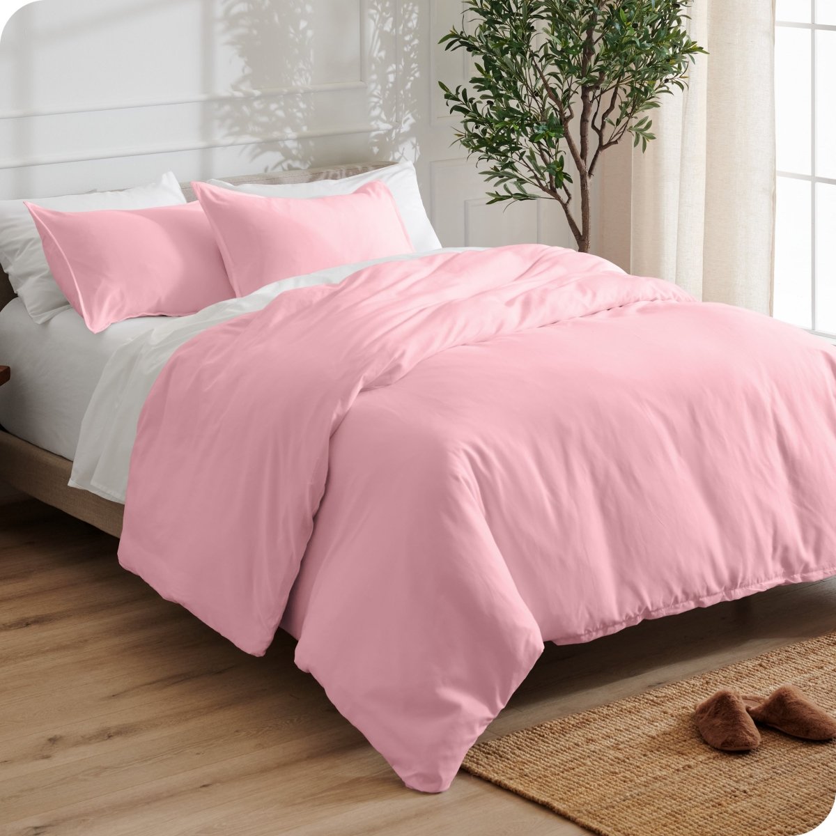 Microfiber Duvet Cover & Sham Set - Queen - Bare Home