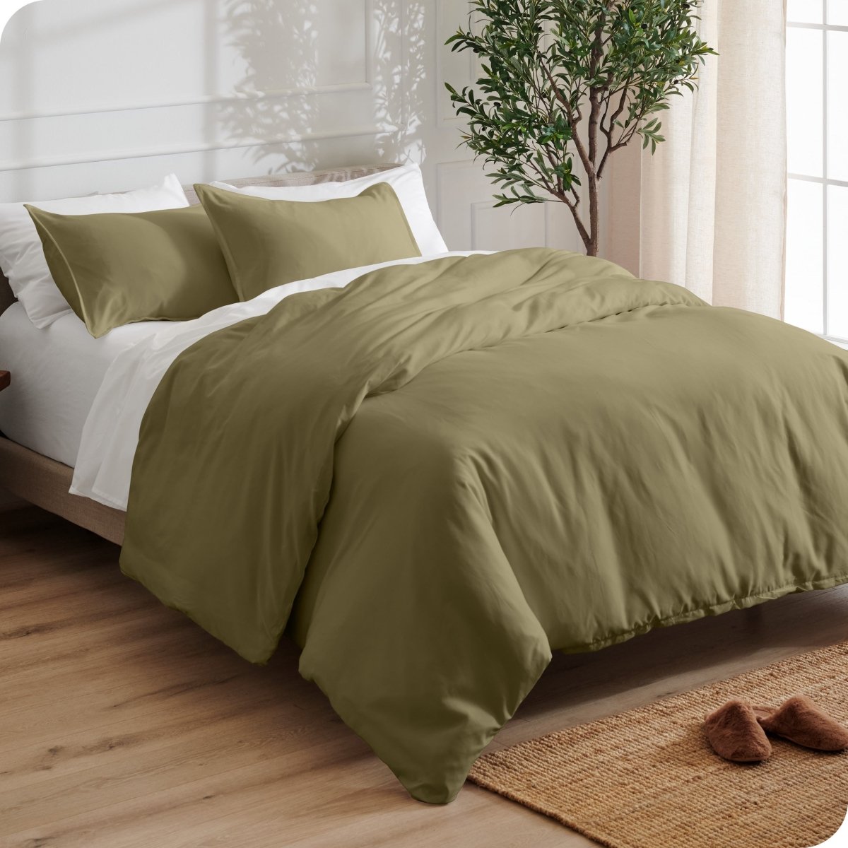 Microfiber Duvet Cover & Sham Set - Queen - Bare Home