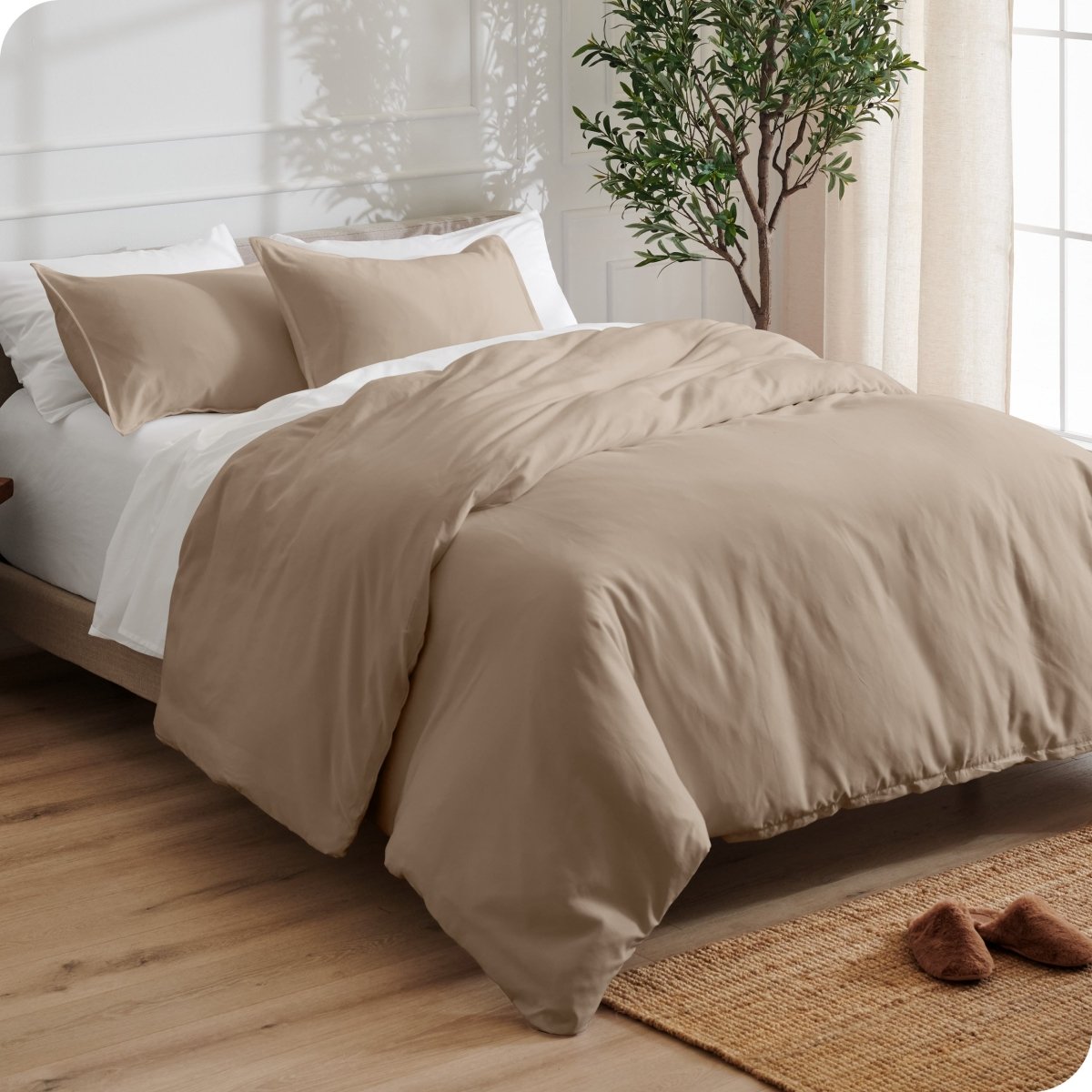 Microfiber Duvet Cover & Sham Set - Queen - Bare Home