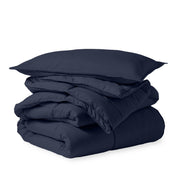 A down alternative comforter folded neatly