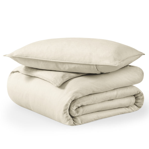 Duvet set neatly folded and piled