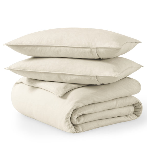 Duvet set neatly folded and piled