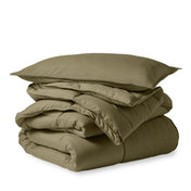 A down alternative comforter folded neatly