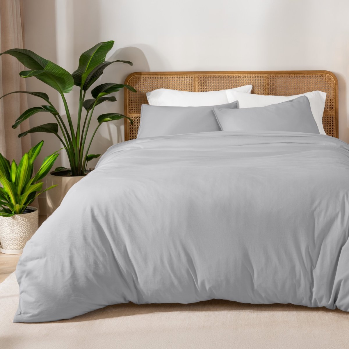 Organic Cotton Jersey Duvet Cover & Sham Set - Bare Home