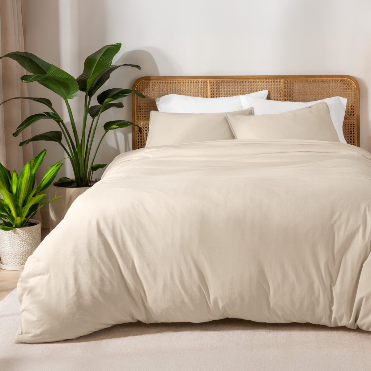 Organic Cotton Jersey Duvet Cover & Sham Set - Bare Home