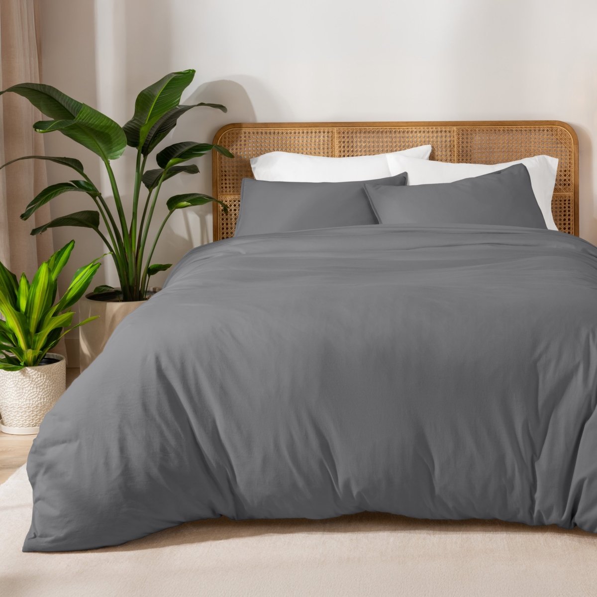 Organic Cotton Jersey Duvet Cover & Sham Set - Bare Home