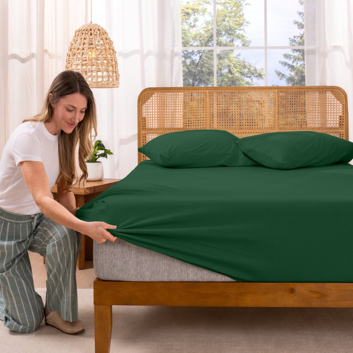 Organic Cotton Jersey Fitted Sheet - Bare Home