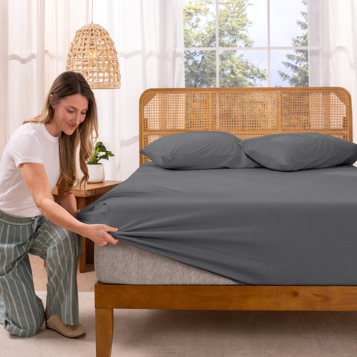 Organic Cotton Jersey Fitted Sheet - Bare Home