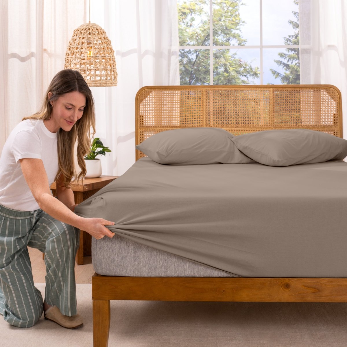 Organic Cotton Jersey Fitted Sheet - Bare Home