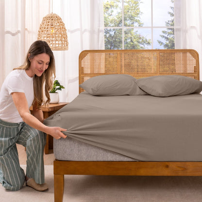 Organic Cotton Jersey Fitted Sheet - Bare Home