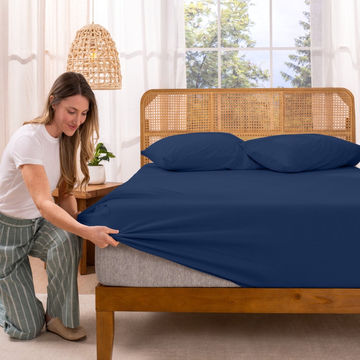 Organic Cotton Jersey Fitted Sheet - Bare Home