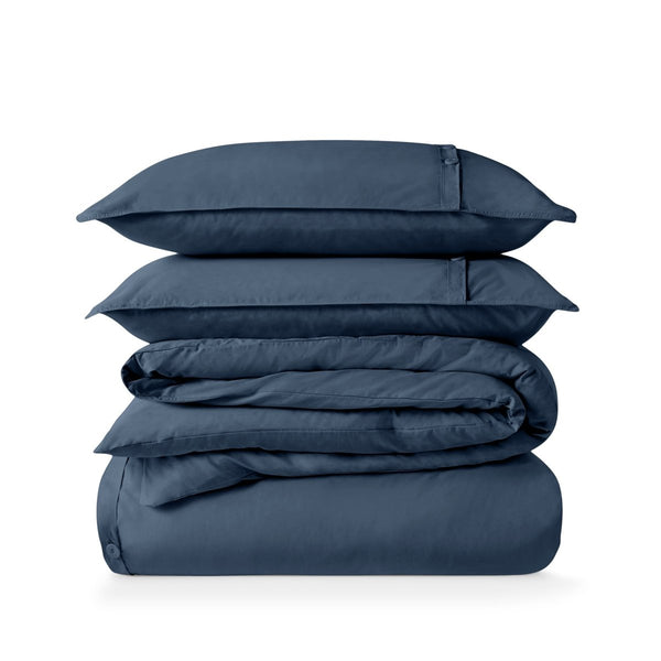 Organic Cotton Percale Duvet Cover Set - Bare Home