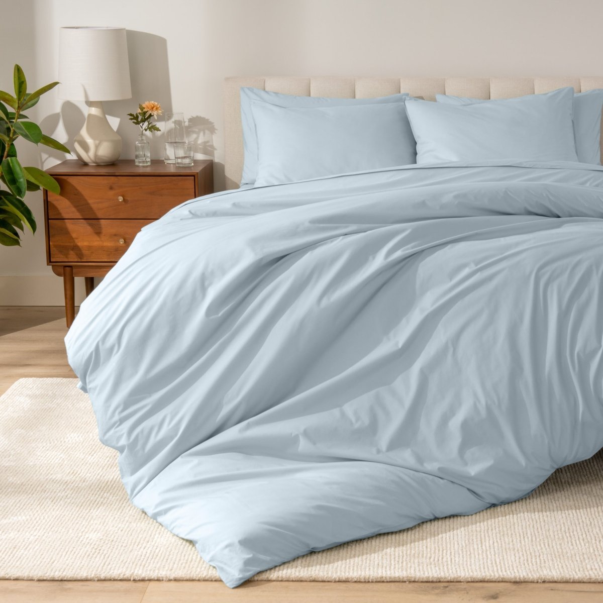 Organic Cotton Percale Duvet Cover Set - Bare Home