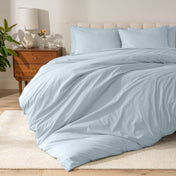 Organic Cotton Percale Duvet Cover Set - Bare Home