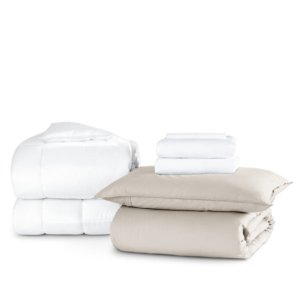 Organic Cotton Percale Duvet Dorm Bundle - Bare Home