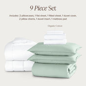 Organic Cotton Percale Duvet Dorm Bundle - Bare Home
