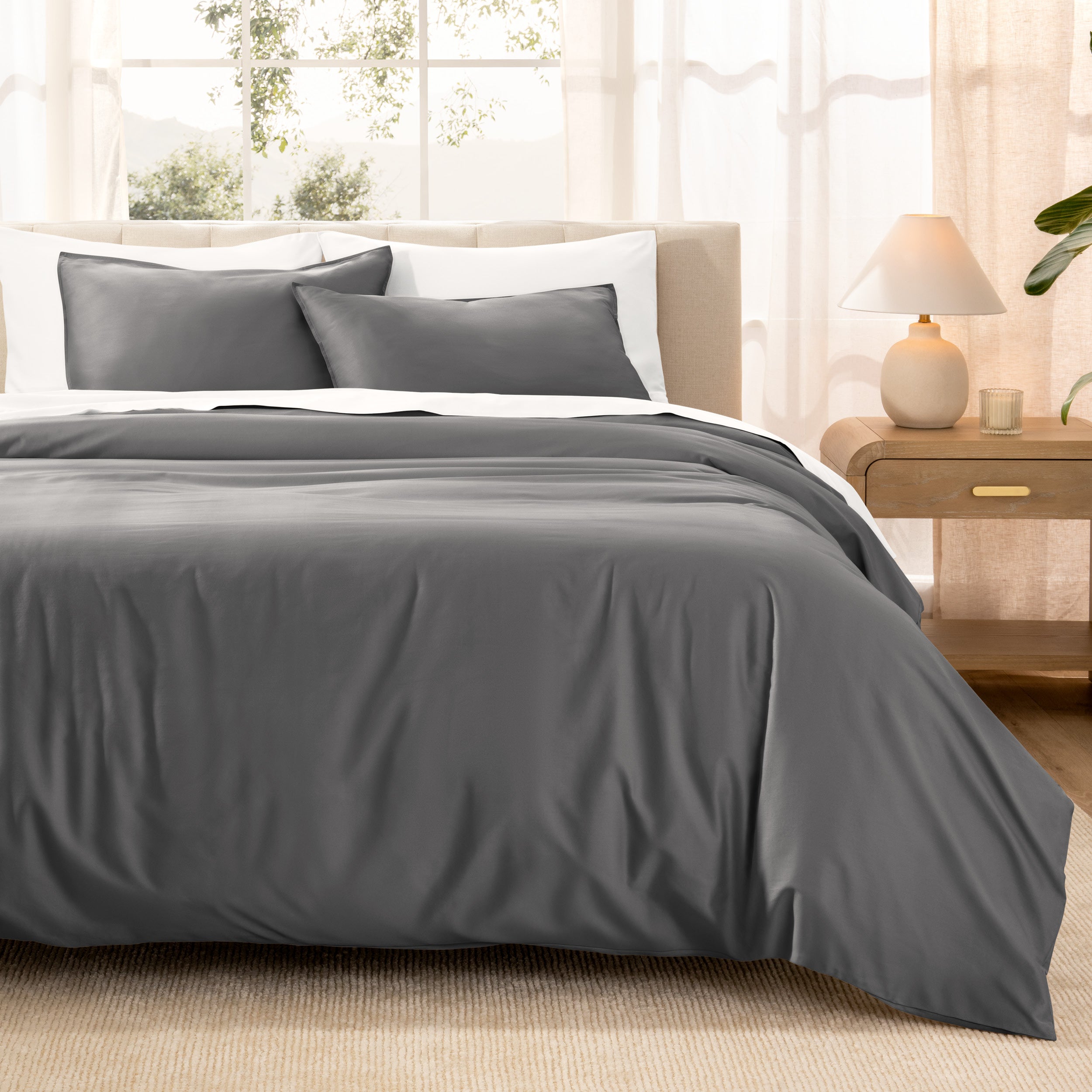 Organic Cotton Sateen Duvet Cover Set - Bare Home