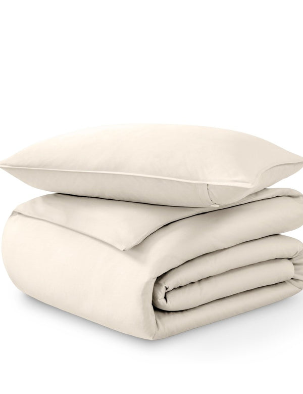 Organic Cotton Sateen Duvet Cover Set - Bare Home