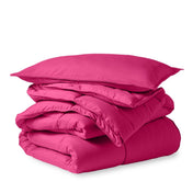 A down alternative comforter folded neatly