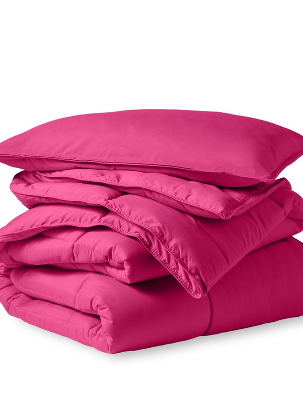 A down alternative comforter folded neatly