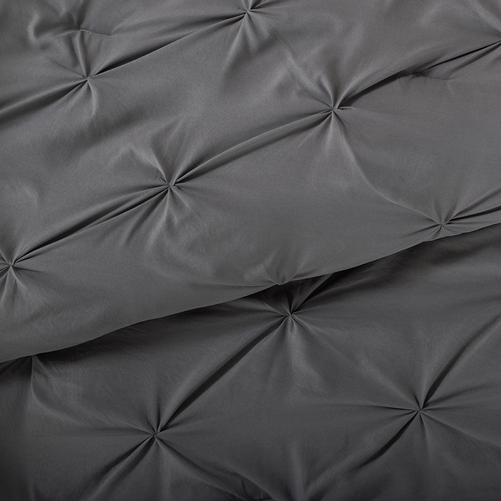 Pintuck Comforter In Grey Close Up