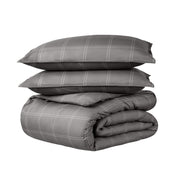 Heathered duvet cover folded and stacked