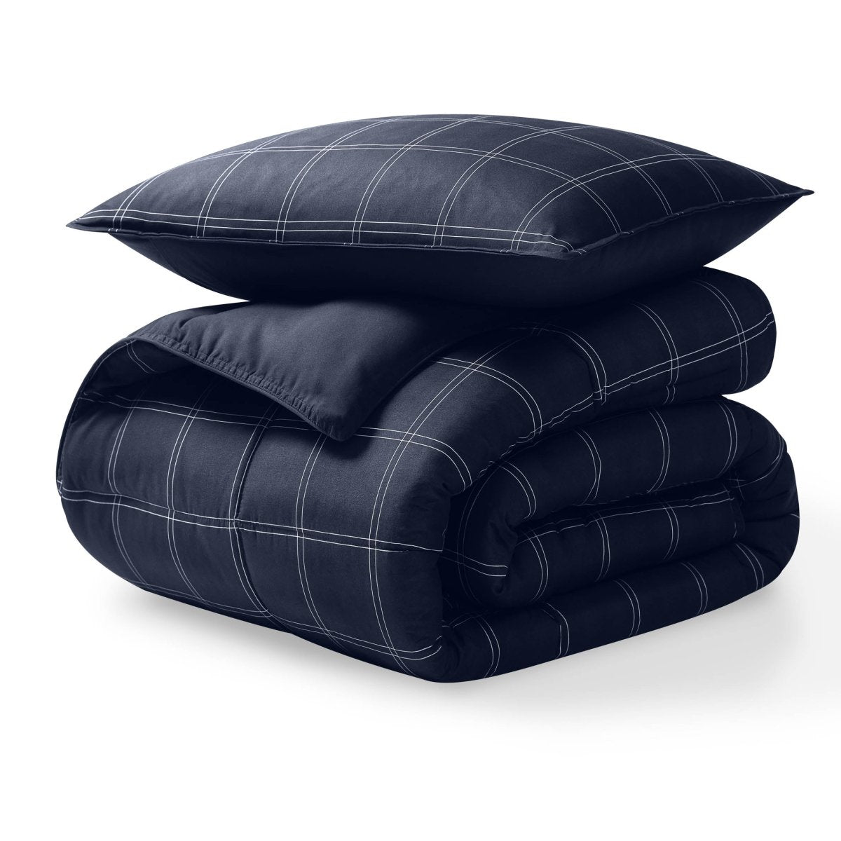 A down alternative comforter folded neatly