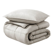 A down alternative comforter folded neatly