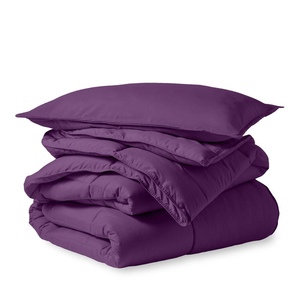 A down alternative comforter folded neatly