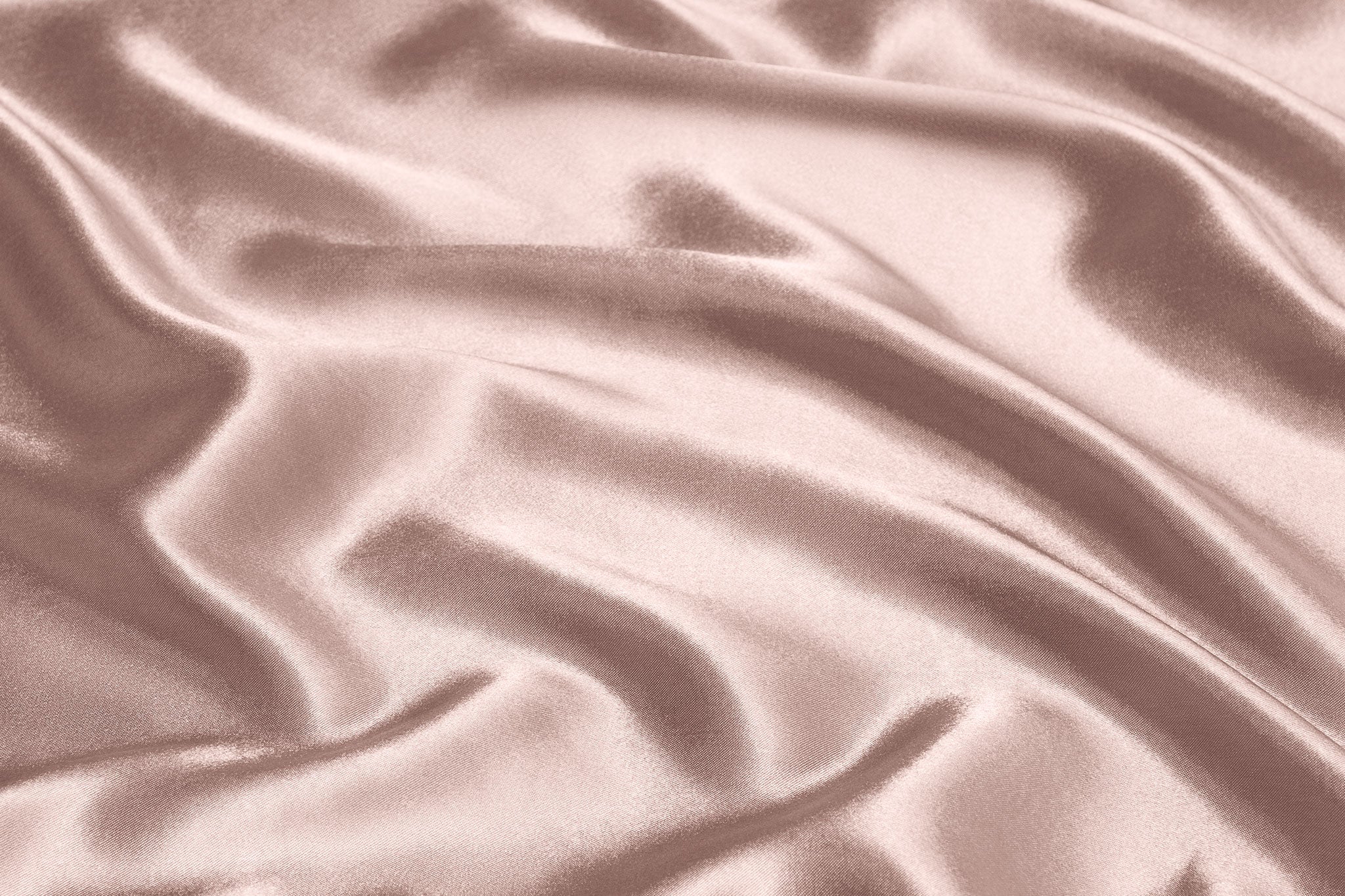 Blush Colored Poly Satin Sheet Set Closeup Image