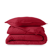 Flannel duvet set folded and stacked