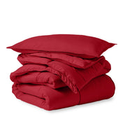 A down alternative comforter folded neatly