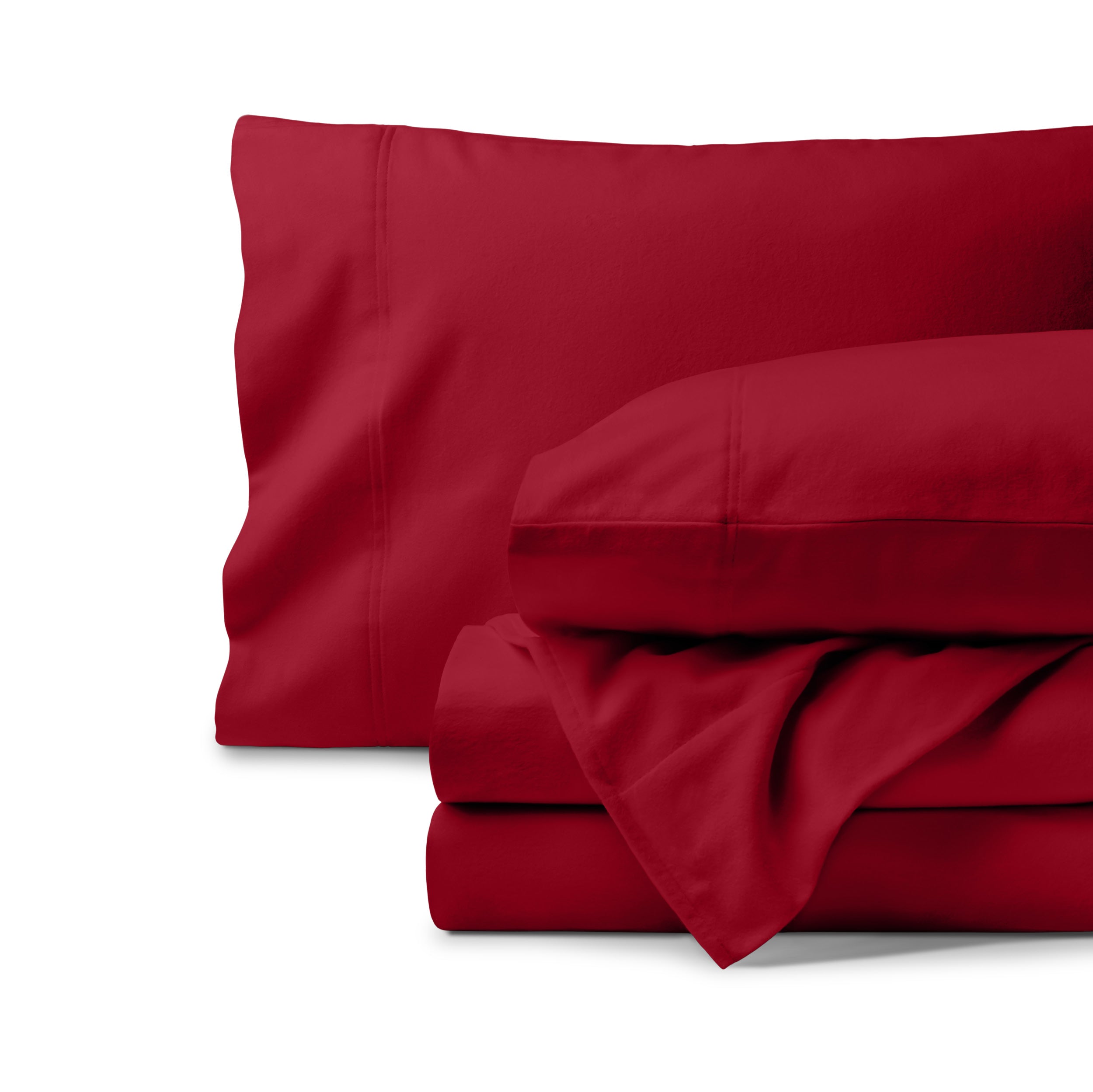 Organic flannel sheet set neatly folded