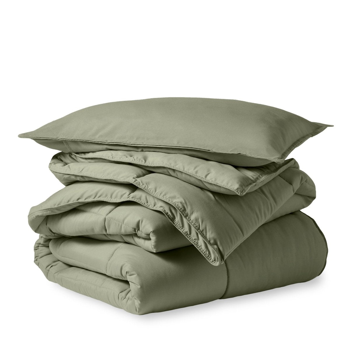 A down alternative comforter folded neatly